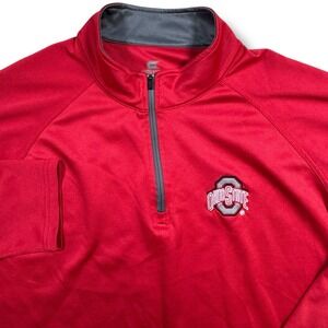 Ohio State Buckeyes‎ Colosseum Sweatshirt Men's XXL Red  Football Quarter Zip